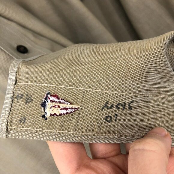 Nordstrom tan 100% Cotton wrinkle free men’s dress shirt neck 16.5  (32) - Picture 8 of 15